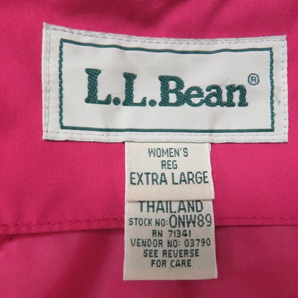 LL Bean 3 in 1 Jacket Womens XL Pink + Bucket Hat Long Trench Nylon Wool Rain‎